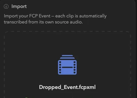 Event imported and transcribed in SyncScript Pro